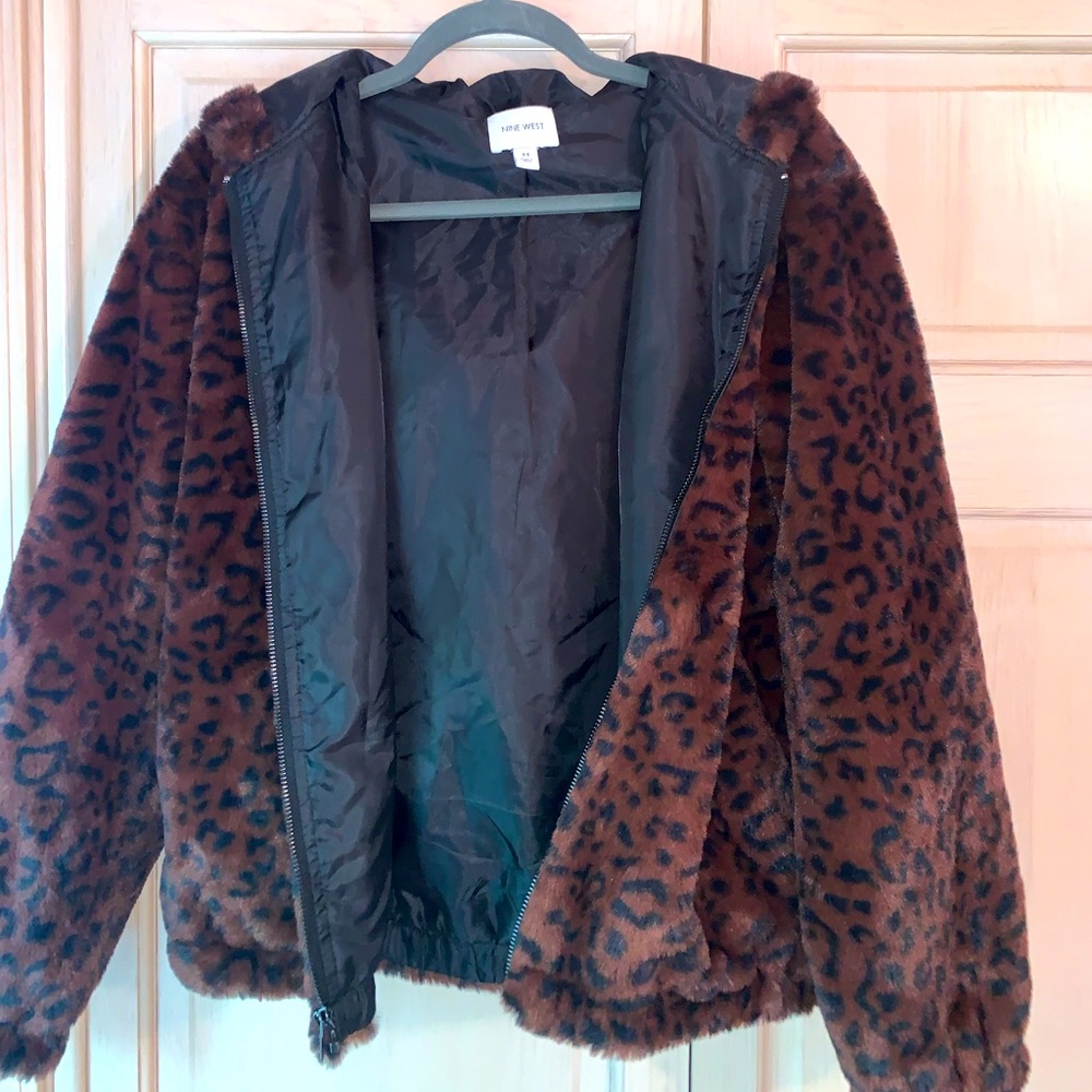 Nine West Cheetah Print Bomber Jacket